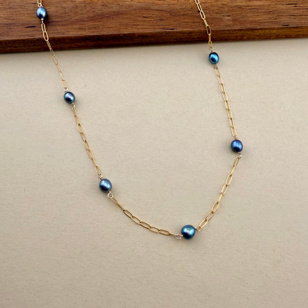 Dark Pearl Paperclip Choker