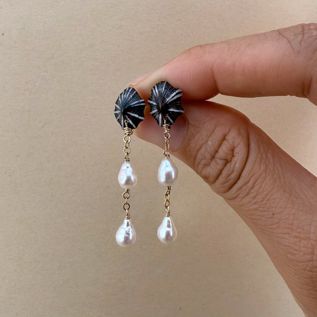 Opihi Awa’ Baroque Drop Earrings