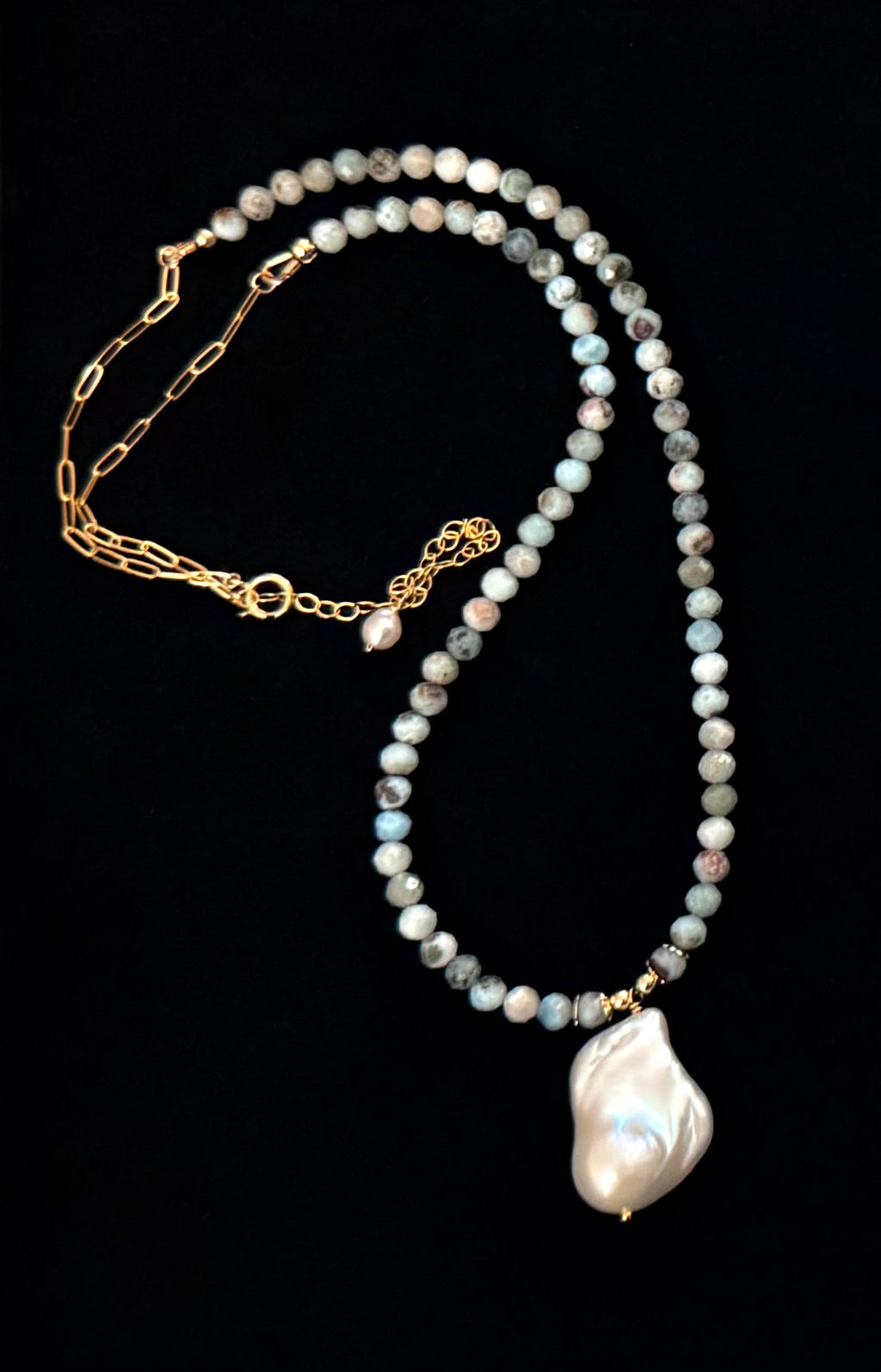 Larimar Pearl Amulet