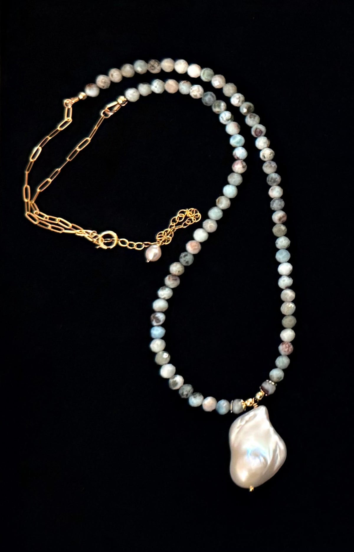 Larimar Pearl Amulet
