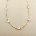 White Pearl Paperclip Choker