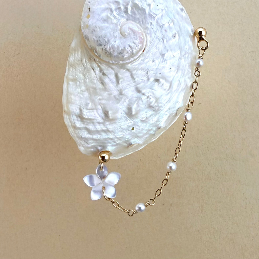 Plumeria Helix Ear Chain