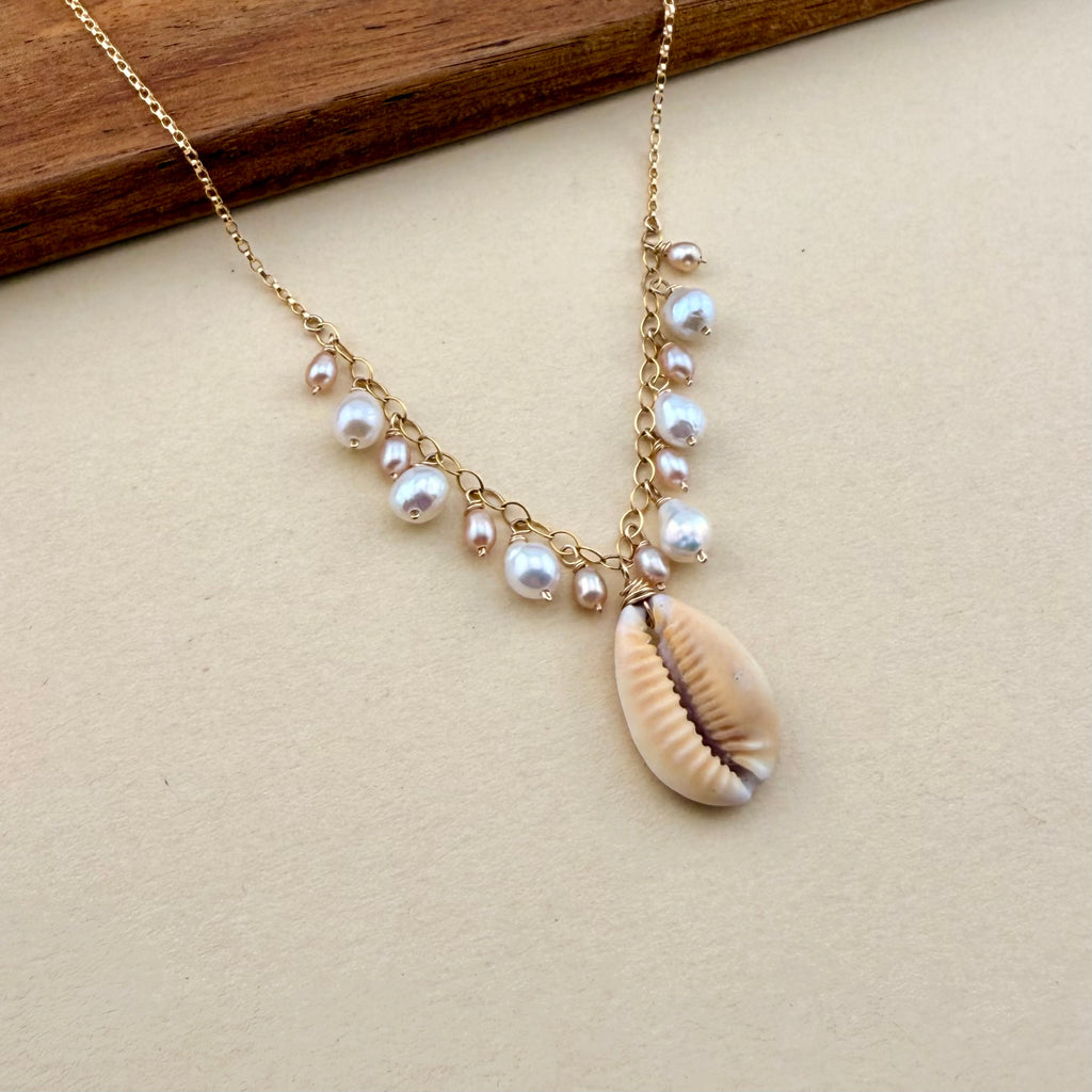 Pastel Honey Cowrie Necklace