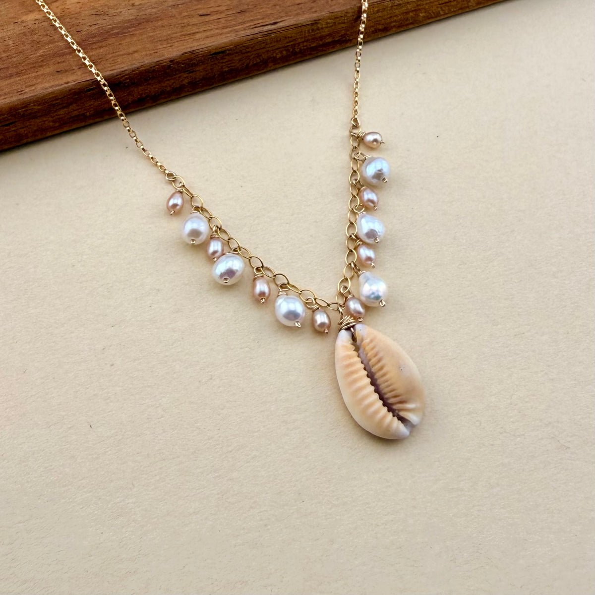 Pastel Honey Cowrie Necklace