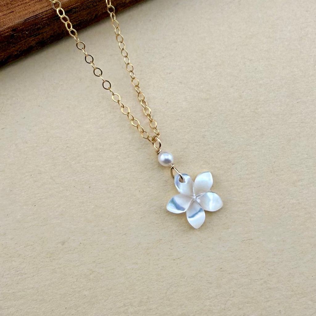 Pearly Plumeria Necklace
