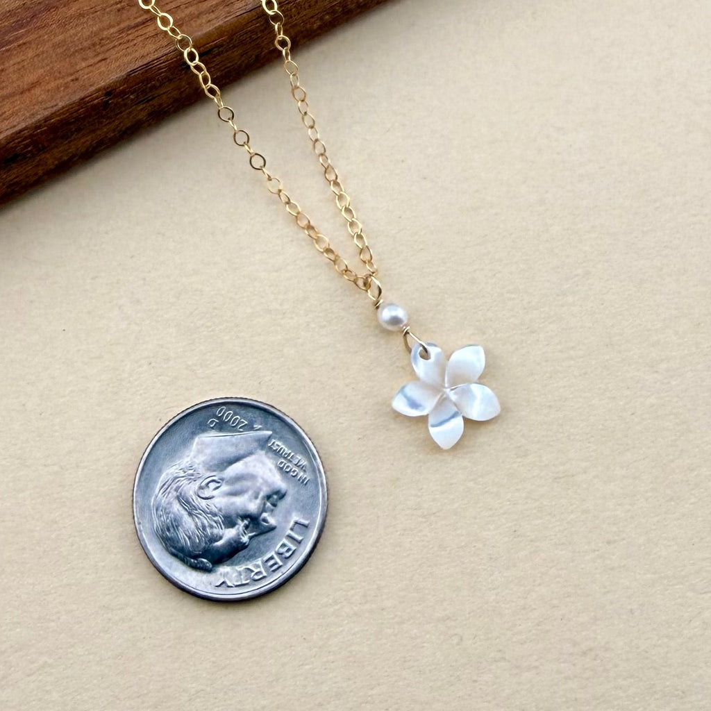 Pearly Plumeria Necklace