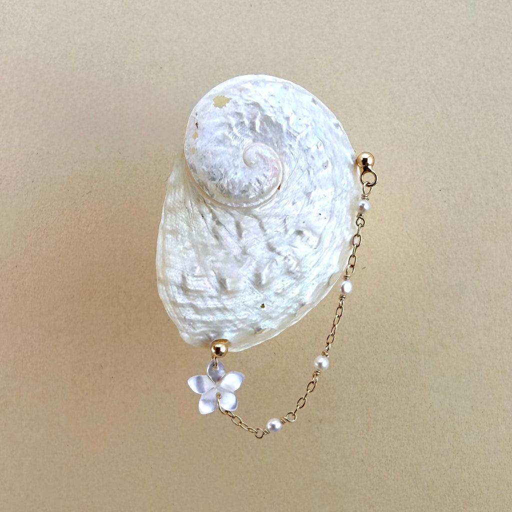 Plumeria Helix Ear Chain