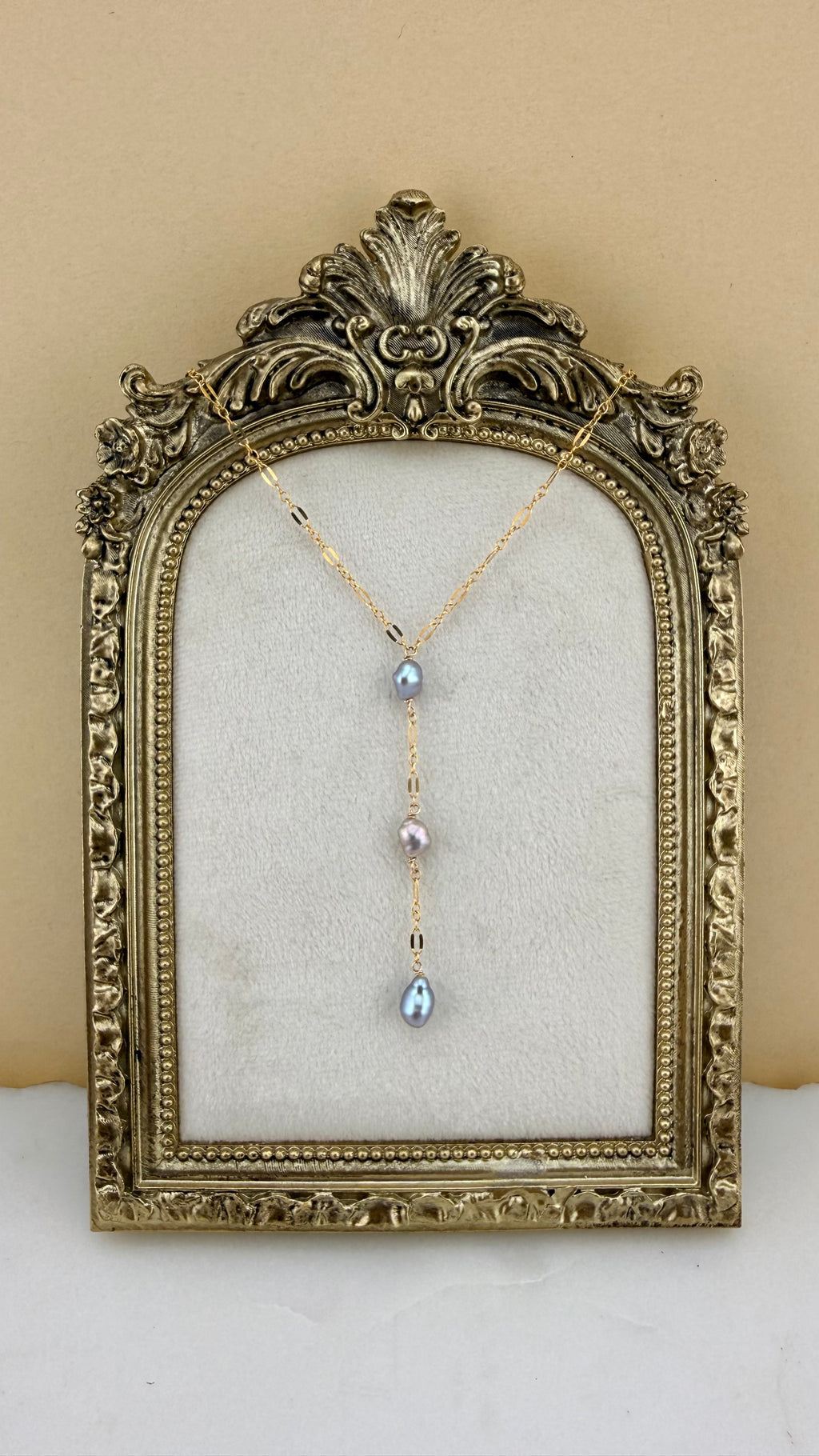 Mercury Keshi Lariat Necklace
