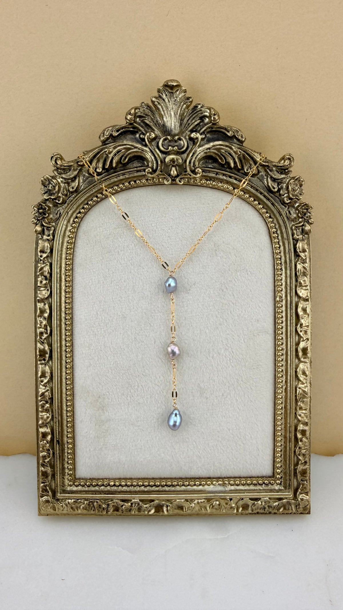 Mercury Keshi Lariat Necklace