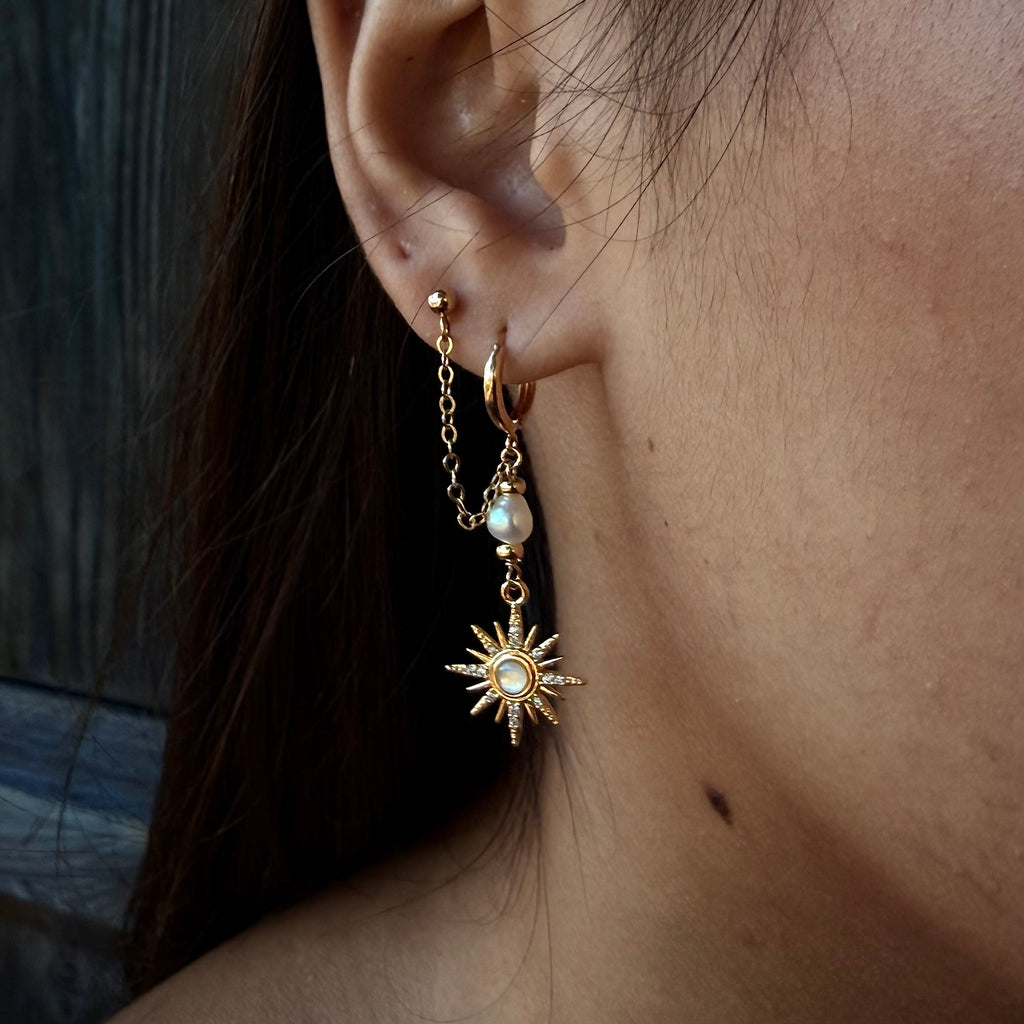 Love is the North Star Double Earrings