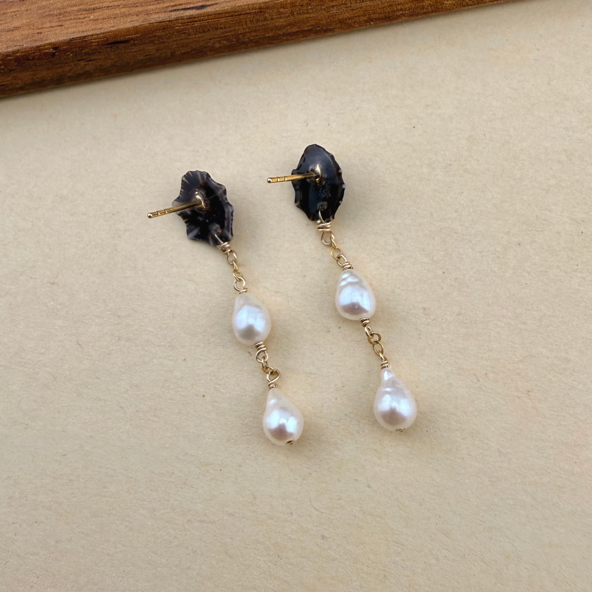 Opihi Awa’ Baroque Drop Earrings
