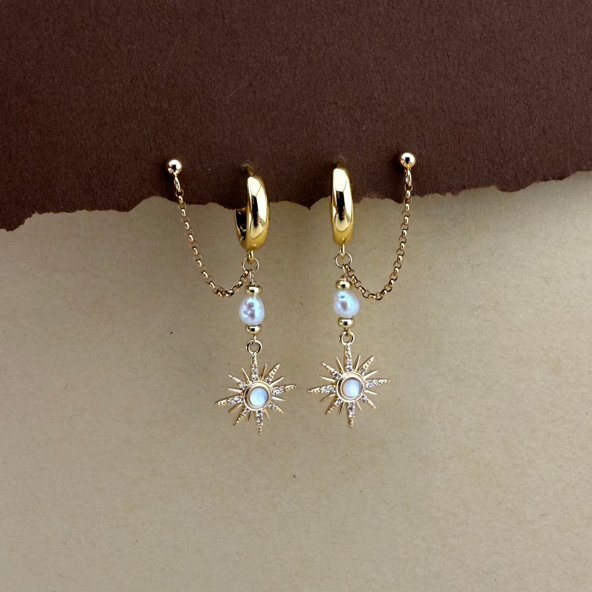 Love is the North Star Double Earrings