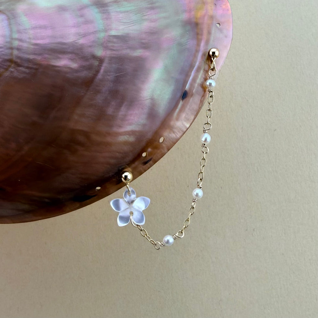 Plumeria Helix Ear Chain