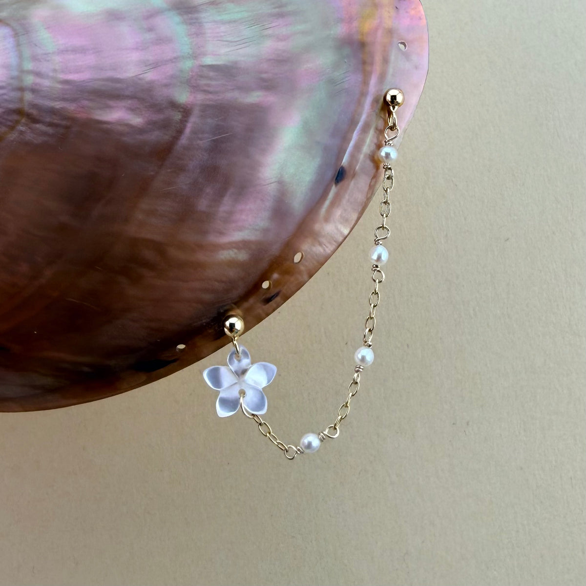 Plumeria Helix Ear Chain