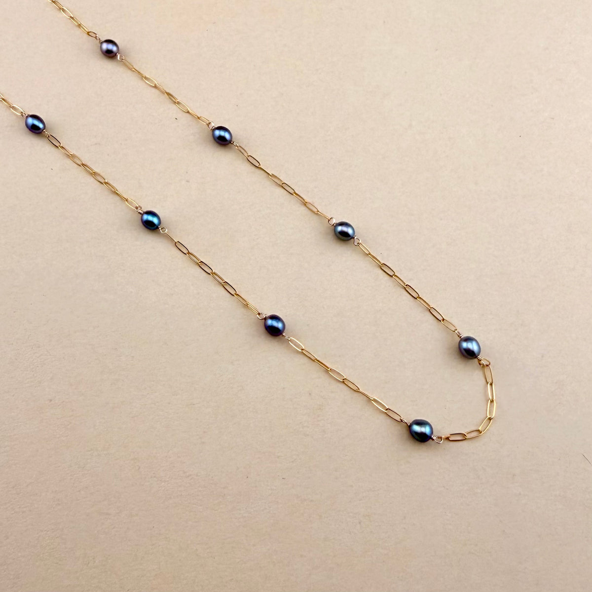 Dark Pearl Paperclip Choker