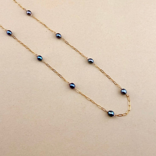 Dark Pearl Paperclip Choker