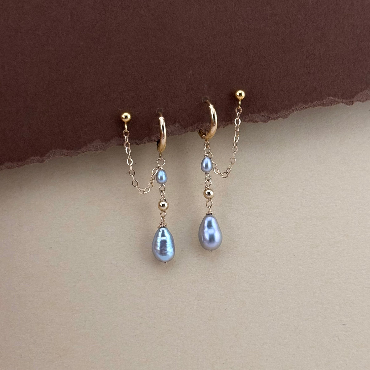 Mercury Keshi Double Pierced Earrings