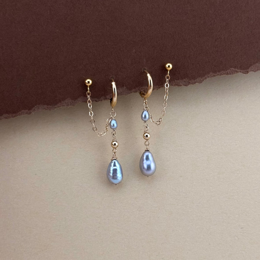 Mercury Keshi Double Pierced Earrings