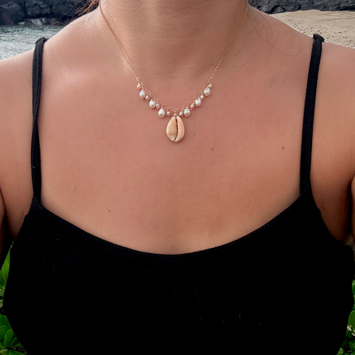 Pastel Honey Cowrie Necklace