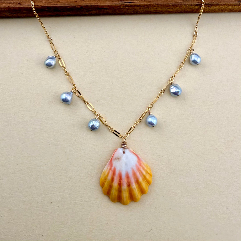 Sunrise & Blue Akoya Necklace | Buried Treasure Collection